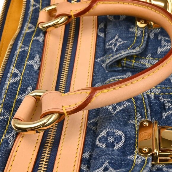 Louis Vuitton Blue Monogram Denim Neo Speedy Handbag M95019 SP0055 165762 - Picture 4 of 9